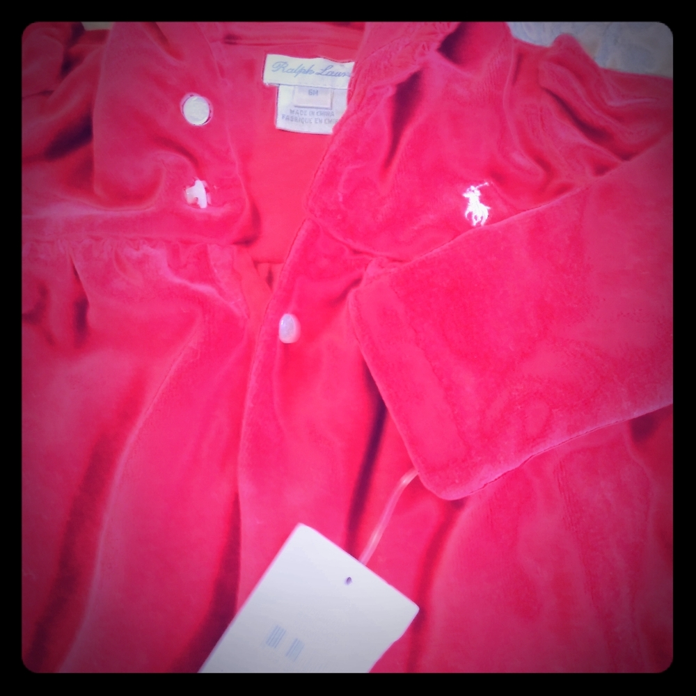 Red velvet Ralph Lauren onesie